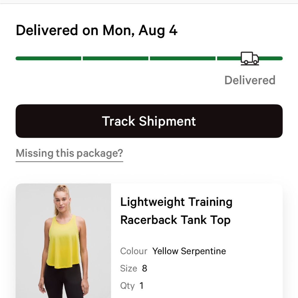 LULULEMON lightweight training racerback tank top